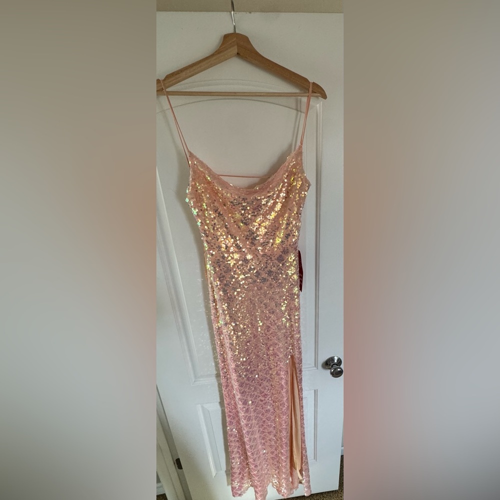 City Triangles Pink Sequin Prom Dress